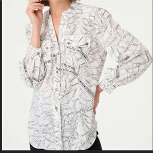 Karl Lagerfeld Paris Street Map Blouse